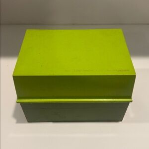 VINTAGE 1970s Betty Crocker Recipe Card Library, Avocado Green Kitchen Decor